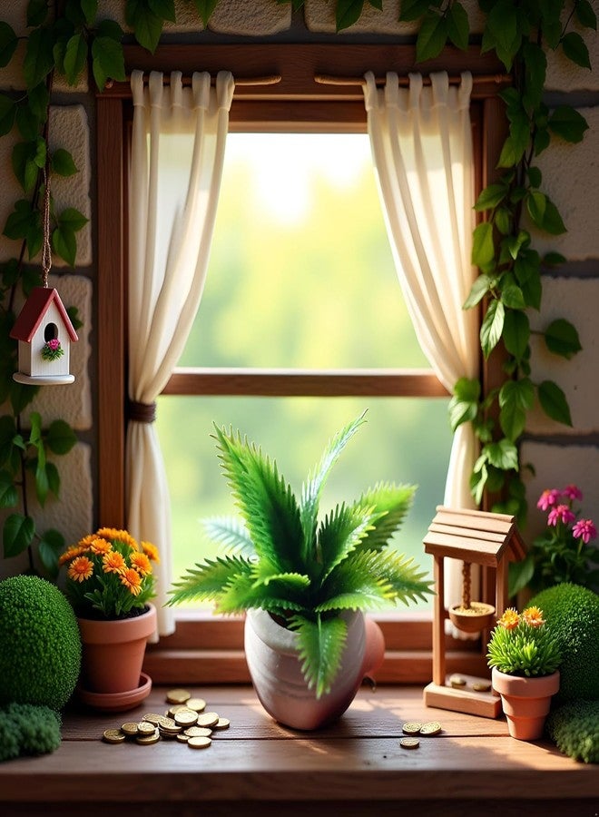 GOUDOGEDC Miniature Plant Accessory, Green Potted Plant, 1:12 Scale, Suitable for Home and car Decoration - Image 5